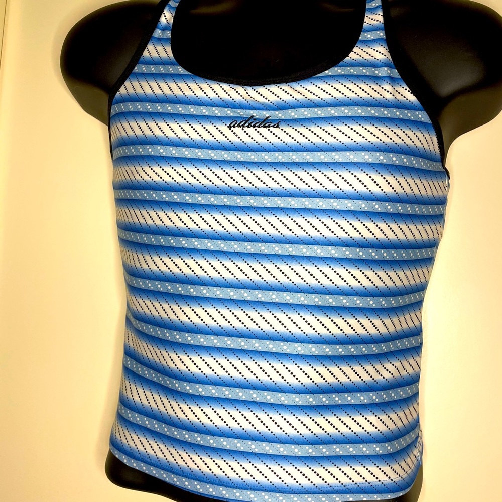 Adidas striped women’s tank with built-in bra